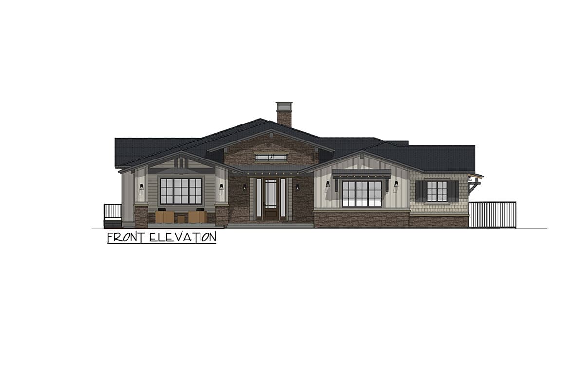 Plan 64538SC: 3-Bed Ranch with Walkout Basement and 4-Car Garage - Image #11 - Contemporary, Mountain, Prairie, Ranch, Rustic