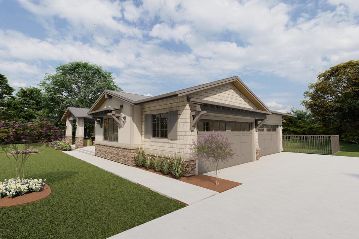 Plan 64538SC: 3-Bed Ranch with Walkout Basement and 4-Car Garage - Image #9 - Contemporary, Mountain, Prairie, Ranch, Rustic