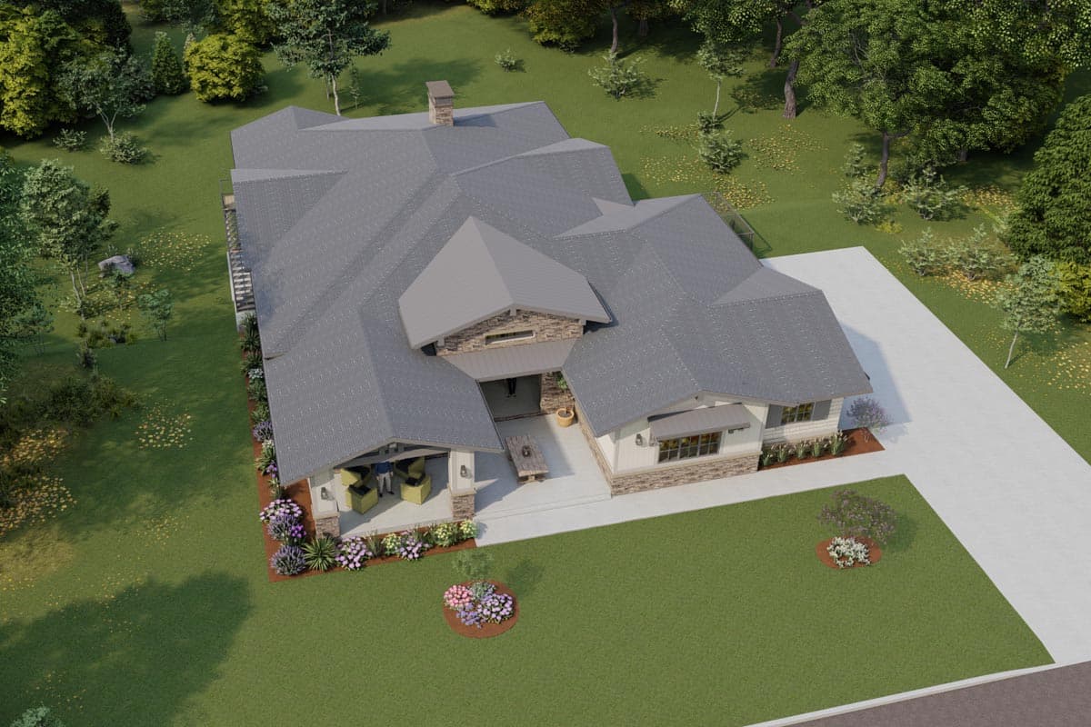 Plan 64538SC: 3-Bed Ranch with Walkout Basement and 4-Car Garage - Image #10 - Contemporary, Mountain, Prairie, Ranch, Rustic