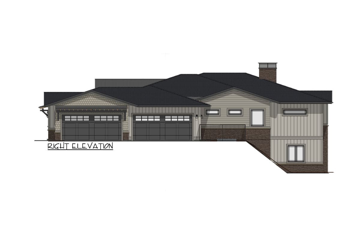 Plan 64538SC: 3-Bed Ranch with Walkout Basement and 4-Car Garage - Image #14 - Contemporary, Mountain, Prairie, Ranch, Rustic