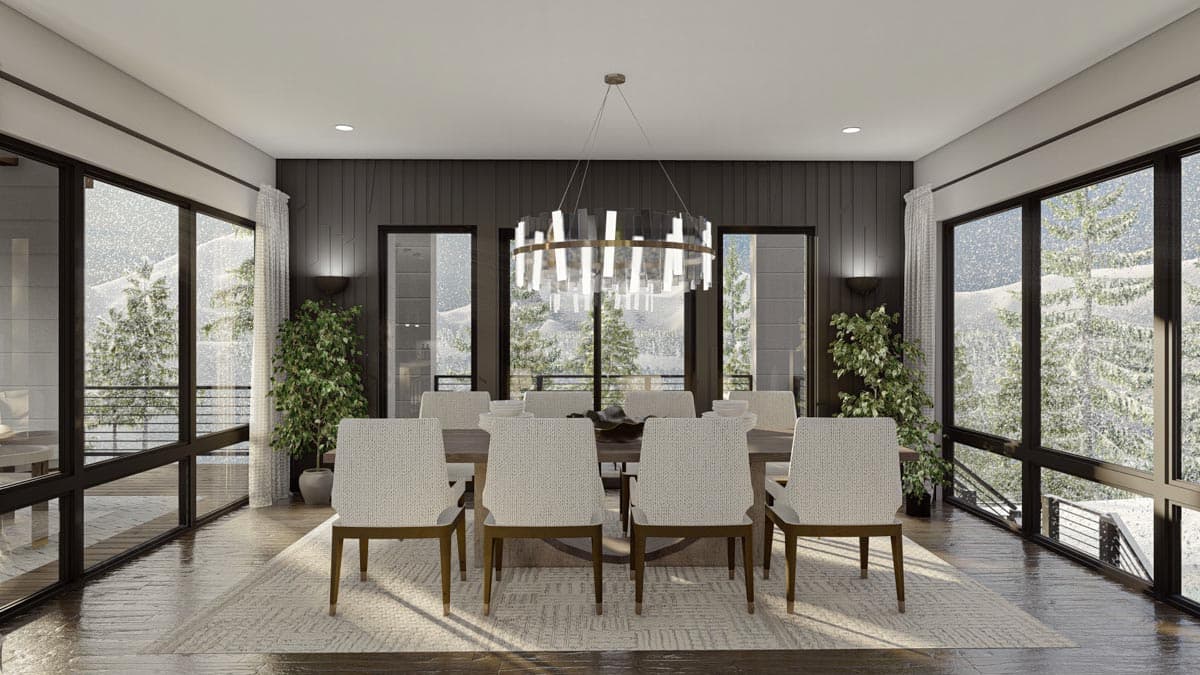 Plan 623241DJ: Modern House Plan Under 4100 Square Feet with 4 Bedrooms and a Hidden Room Upstairs - Image #5 - Contemporary, Mid Century Modern, Modern, Mountain, Northwest