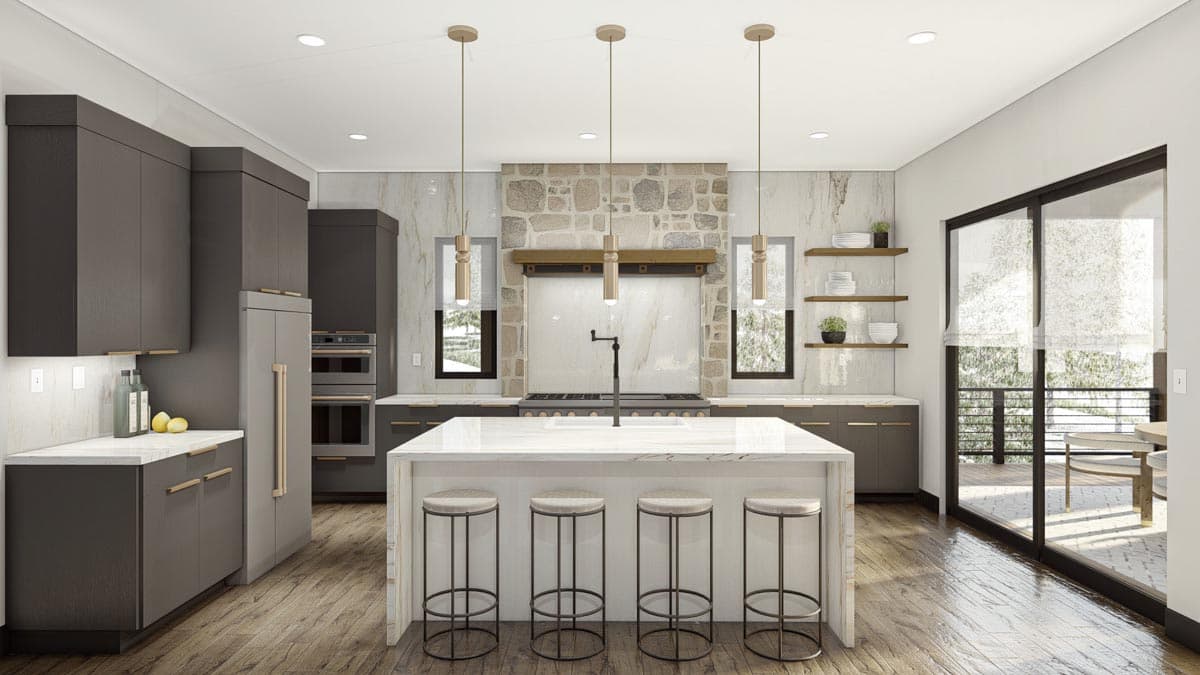 Plan 623241DJ: Modern House Plan Under 4100 Square Feet with 4 Bedrooms and a Hidden Room Upstairs - Image #9 - Contemporary, Mid Century Modern, Modern, Mountain, Northwest