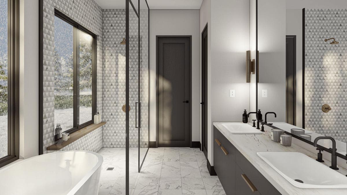 Plan 623241DJ: Modern House Plan Under 4100 Square Feet with 4 Bedrooms and a Hidden Room Upstairs - Image #14 - Contemporary, Mid Century Modern, Modern, Mountain, Northwest