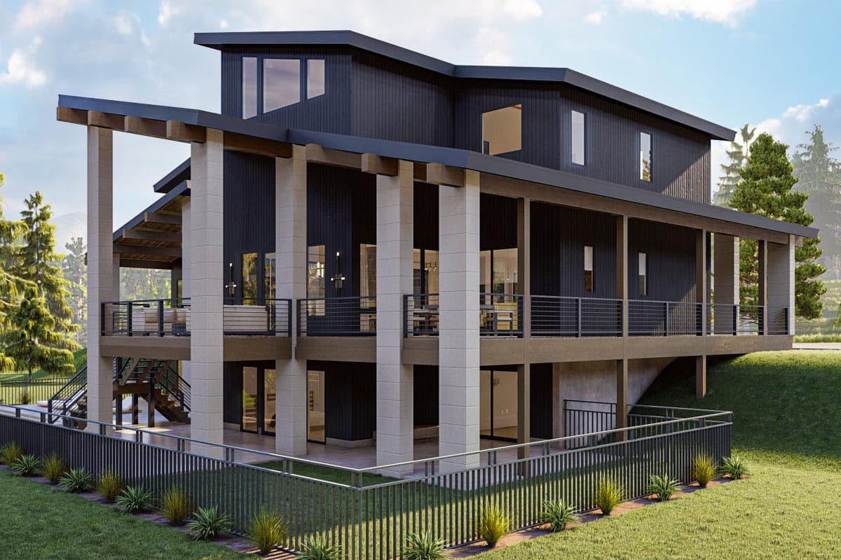 Plan 623241DJ: Modern House Plan Under 4100 Square Feet with 4 Bedrooms and a Hidden Room Upstairs - Image #15 - Contemporary, Mid Century Modern, Modern, Mountain, Northwest