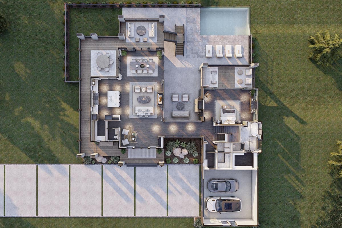 Plan 623241DJ: Modern House Plan Under 4100 Square Feet with 4 Bedrooms and a Hidden Room Upstairs - Image #24 - Contemporary, Mid Century Modern, Modern, Mountain, Northwest