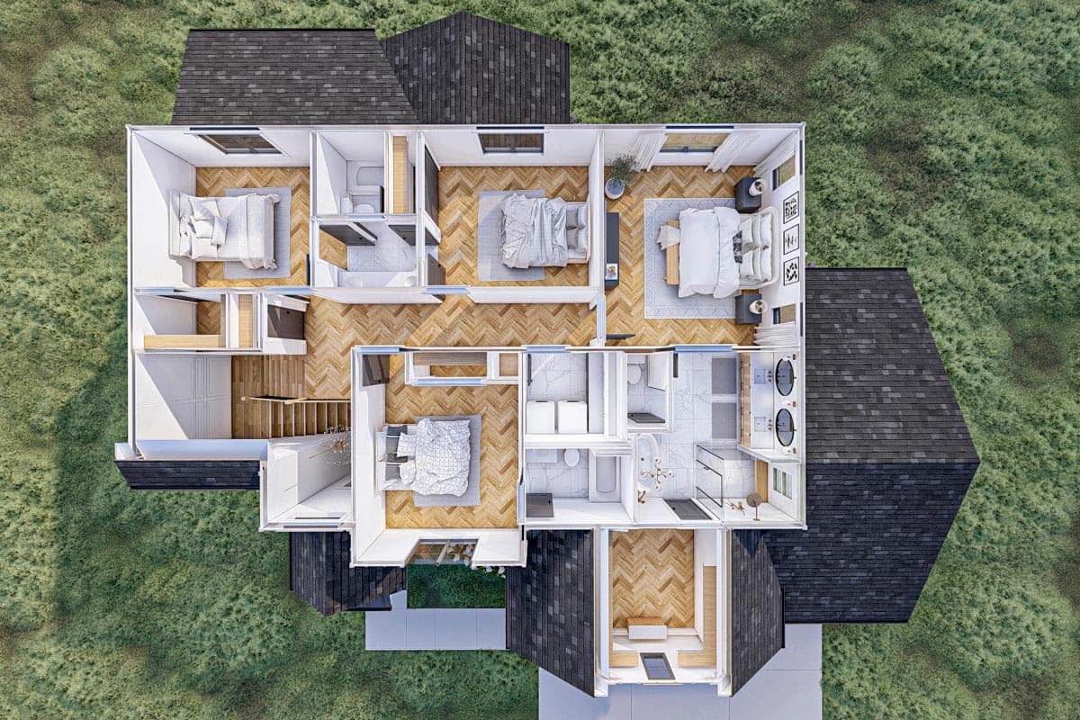 Plan 623243DJ: 2761 Square Foot New American Farmhouse with 4 Upstairs Bedrooms and Laundry - Image #20 - Country, Craftsman, Modern Farmhouse, New American