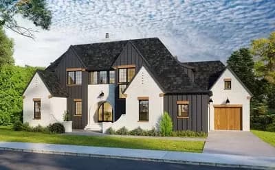 Downsized Transitional Country Home Plan with Upstairs Game and Future Flex Rooms - 2994 Sq Ft