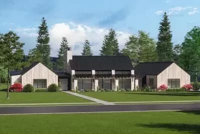 New Zealand Modern Farmhouse with 11 Foot Deep Porches - 3025 Sq Ft