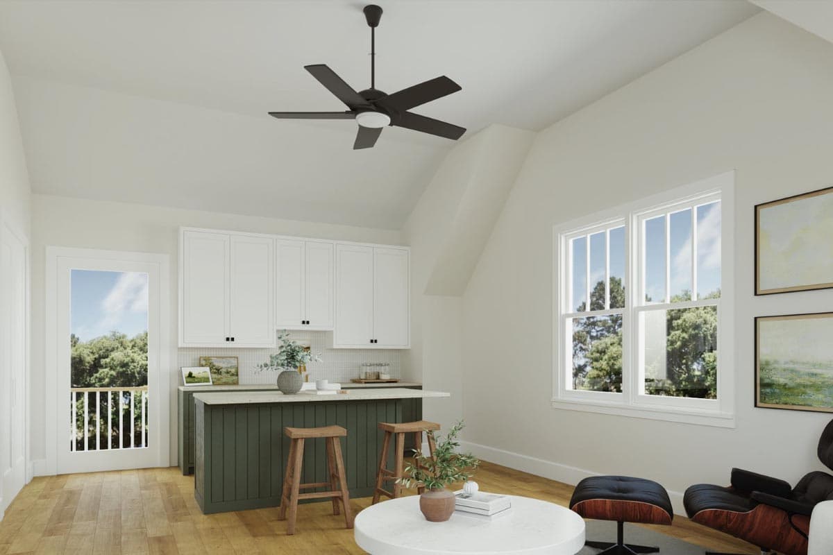 Plan 50223PH: 623 Square Foot ADU with Home Office - Image #5 - Carriage, Craftsman, Traditional