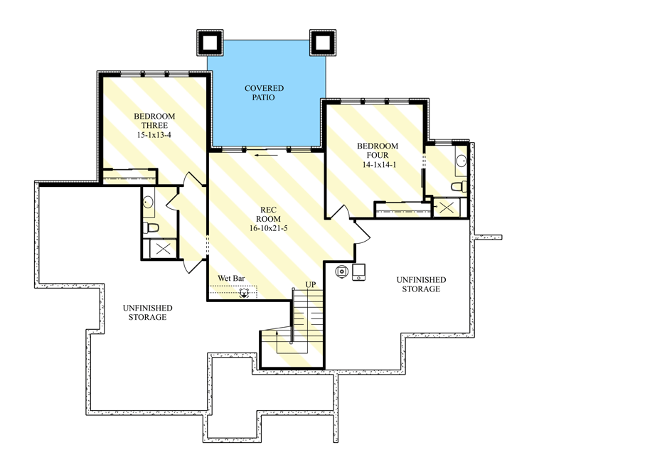 Plan 95204RW: Contemporary Country House Plan with Optional Walkout Basement - Floor Plan - Optionally Finished Lower Level - Contemporary, Craftsman, Mountain, New American, Northwest, Prairie, Ranch