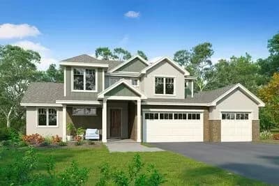 Traditional Country Craftsman Plan with Home Office