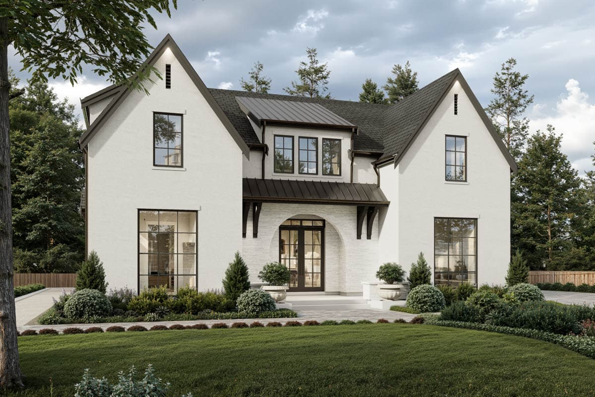 Plan 270075AF: Modern French Country House Plan with Private Lower Level Apartment - 3362 Sq Ft - Image #5