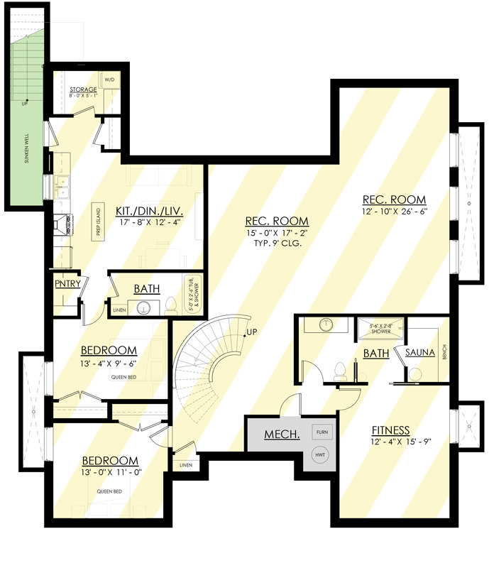 Plan 270075AF: Modern French Country House Plan with Private Lower Level Apartment - 3362 Sq Ft - Floor Plan - Optionally Finished Lower Level