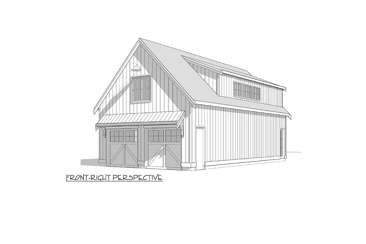 Plan 270076AF: 875 Square Foot Modern Farmhouse Style Garage Apartment - Image #4 - Carriage, Craftsman, Modern Farmhouse, New American, Traditional