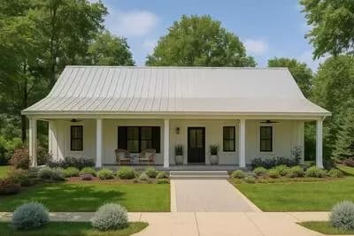 1425 Square Foot Country Home Plan 3 Beds in a Split Layout