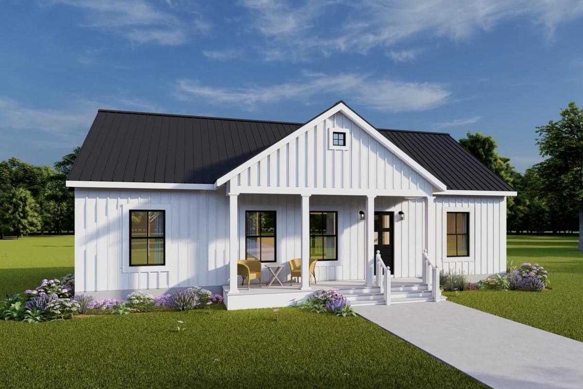 Plan 25033DH: 1620 Square Foot 3-Bed Home Plan with Split Bedrooms - Image #5 - Cottage, Country, Craftsman, New American