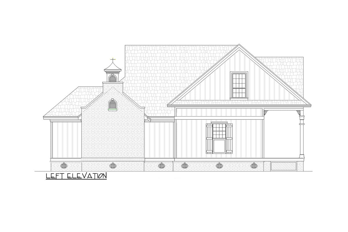 Plan 55228BR: Authentic Southern Flair In A Small Affordable Home - Image #7 - Country, Southern, Southern Traditional, Traditional