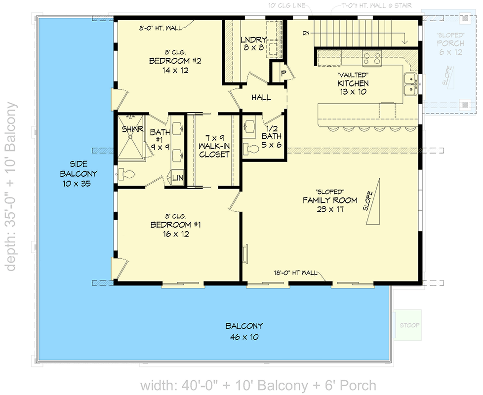 Plan 680127VR: Modern Lake House Plan with Ladder-Accessible Loft and a Wraparound Deck - Floor Plan - 2nd Floor - Contemporary, Modern