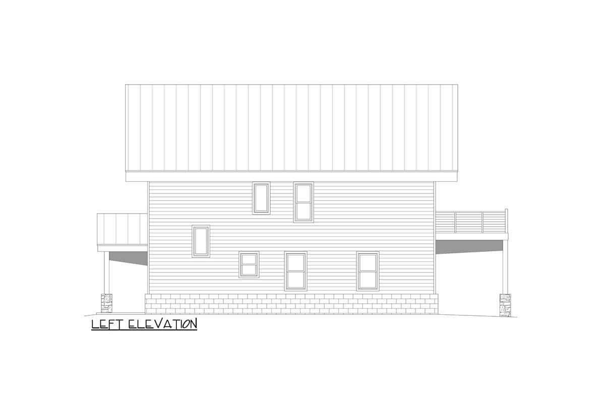 Plan 680127VR: Modern Lake House Plan with Ladder-Accessible Loft and a Wraparound Deck - Image #4 - Contemporary, Modern