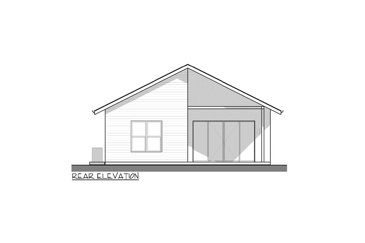 Plan 380000ASH: Open Concept 1265 Square Foot Modern Cabin with 2 Bedrooms - Image #10 - Cabin, Cottage, Mid Century Modern, New American