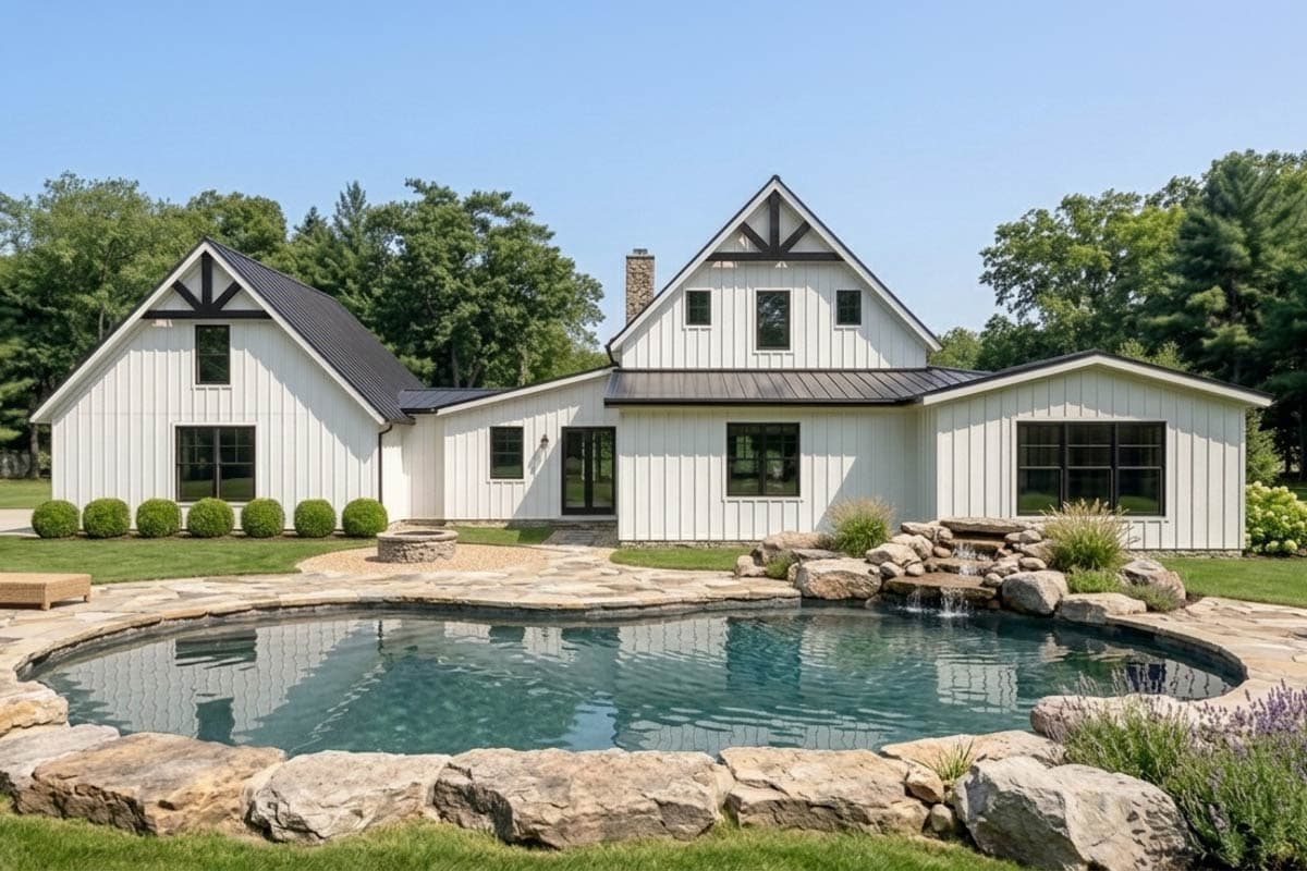 Plan 800002GDP: Barn-Style Modern Farmhouse Home Plan with Loft and Screened Side Porch - Image #2 - Barndominium, Country, Farmhouse, Modern Farmhouse, New American