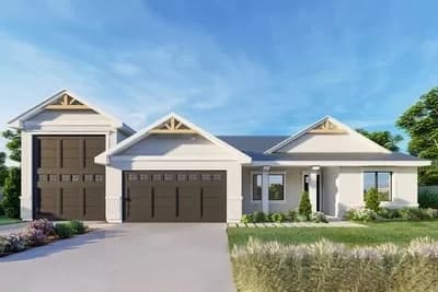 Craftsman Ranch Plan with RV Bay