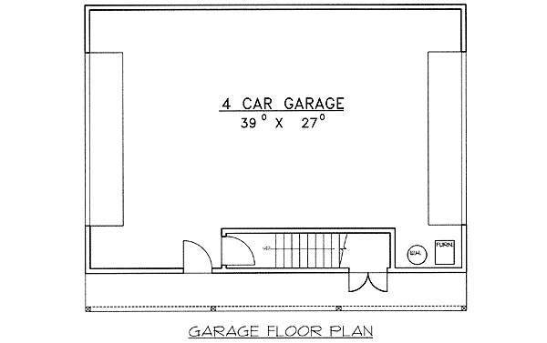 Plan 35189GH: 4-Car Garage with Two Offices and Rec Room Above - 1120 Sq Ft Parking - Floor Plan - Main Level - Carriage, Country, Craftsman