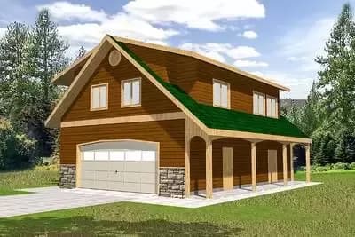4-Car Garage with Two Offices and Rec Room Above - 1120 Sq Ft Parking