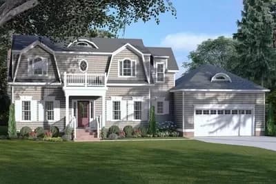2-Story Cape Cod Home Plan with Formal Dining Room and Den