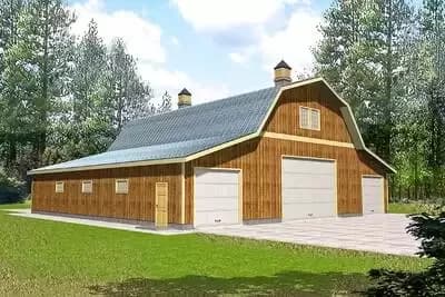Barn-like Garage with Drive Through Bays and Both Heated and Unheated Shop Space