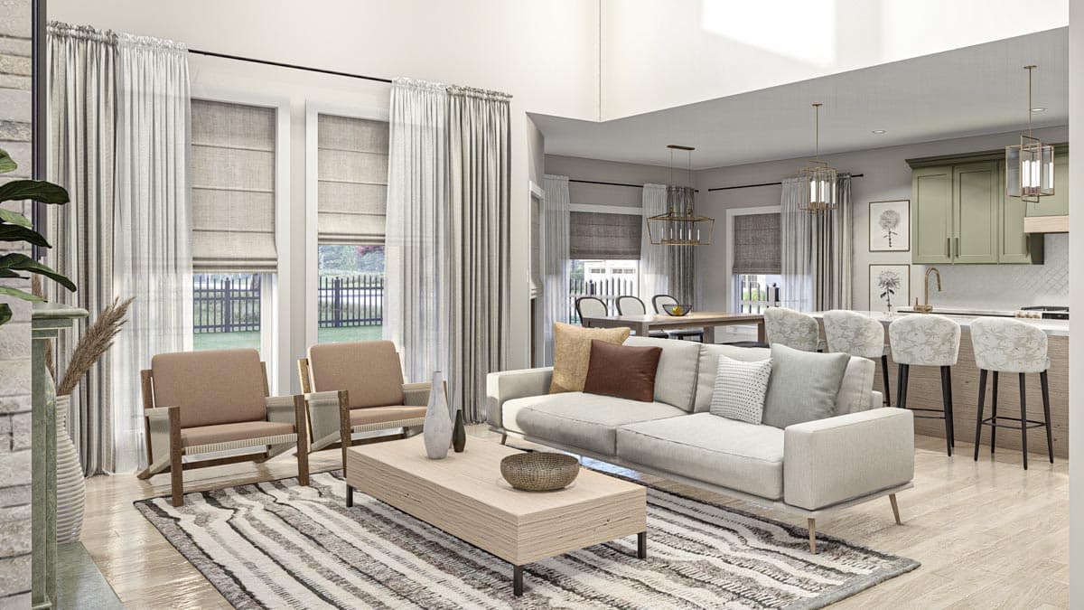 Plan 623244DJ: Traditional 3-Bed House Plan Under 2400 Square Feet with 2-Story Great Room - Image #6 - Country, Farmhouse, Traditional