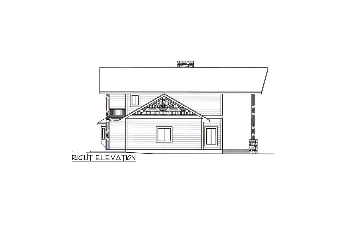 Plan 350027GH: 1-Bed Country House Plan with Loft  - Image #5 - Country, Mountain, Rustic, Traditional