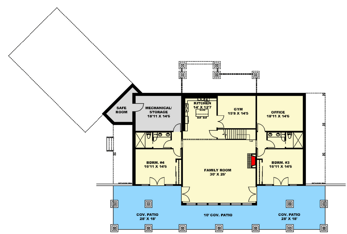 Plan 350030GH: Rustic Waterfront Home Plan with Loft and Walkout Basement - Floor Plan - Walkout Basement - Craftsman, Mountain, Rustic