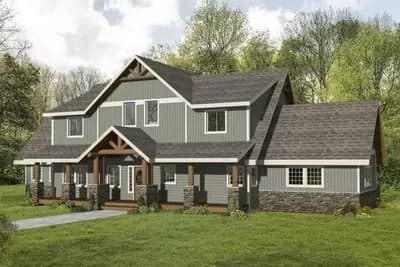 3400 Square Foot 6-Bed House Plan with Game Room and Amazing Rear Views