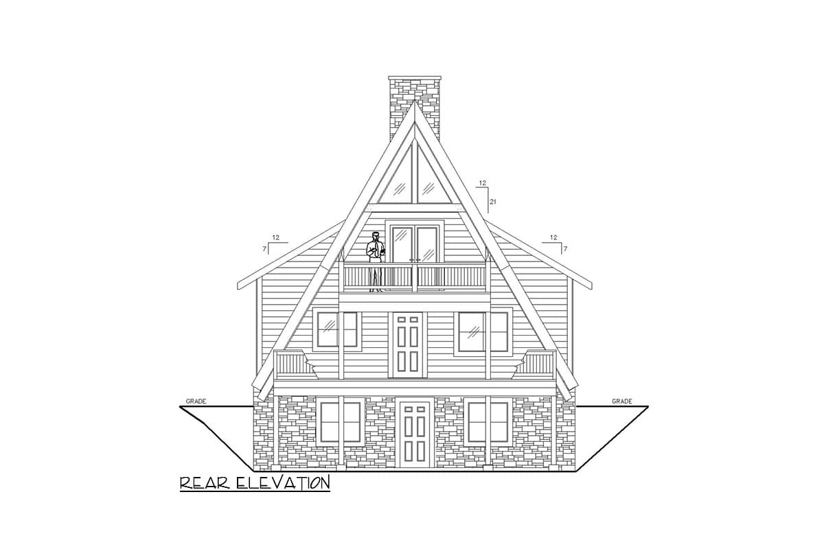 Plan 350032GH: Contemporary 2-Bed A-Frame House Plan - 1607 Sq Ft - Image #4 - A-Frame, Contemporary, Mountain, Rustic