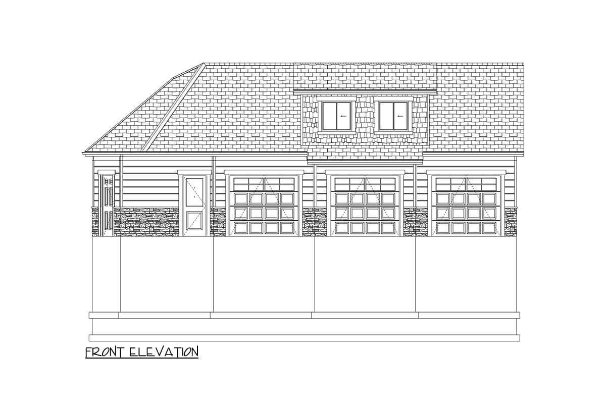 Plan 61435UT: 3 Car Garage Apartment with Over 1000 Sq Ft of Parking and Under 1300 Sq Ft of Living Space - Image #18 - Carriage, Country, New American, Shingle