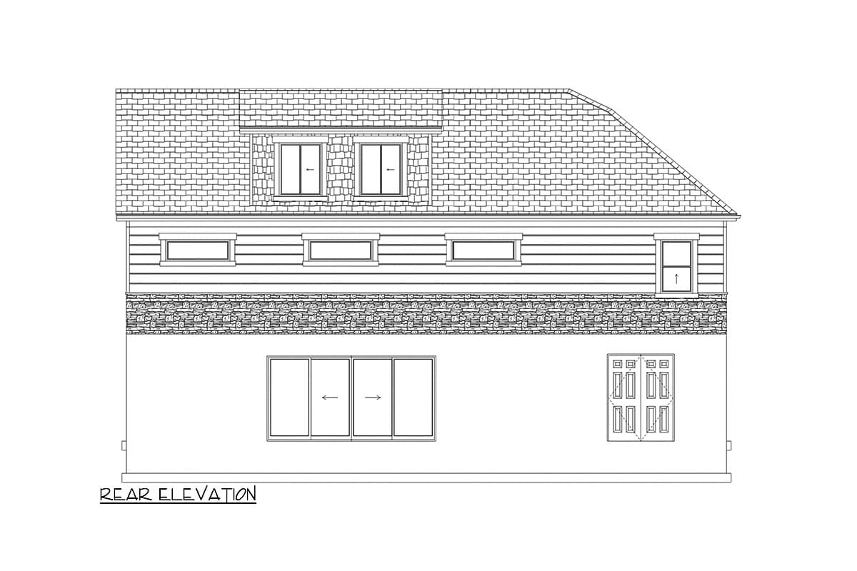 Plan 61435UT: 3 Car Garage Apartment with Over 1000 Sq Ft of Parking and Under 1300 Sq Ft of Living Space - Image #20 - Carriage, Country, New American, Shingle