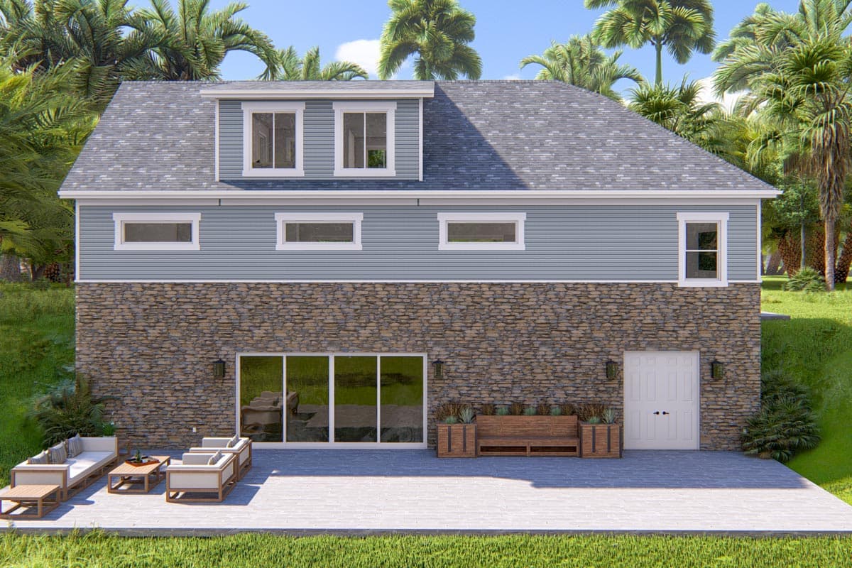 Plan 61435UT: 3 Car Garage Apartment with Over 1000 Sq Ft of Parking and Under 1300 Sq Ft of Living Space - Image #4 - Carriage, Country, New American, Shingle