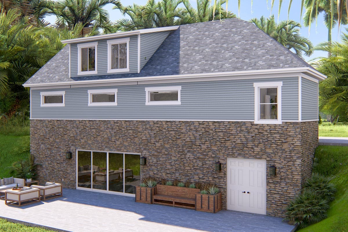 Plan 61435UT: 3 Car Garage Apartment with Over 1000 Sq Ft of Parking and Under 1300 Sq Ft of Living Space - Image #5 - Carriage, Country, New American, Shingle