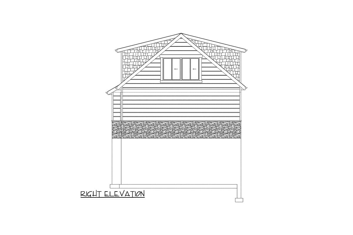 Plan 61435UT: 3 Car Garage Apartment with Over 1000 Sq Ft of Parking and Under 1300 Sq Ft of Living Space - Image #21 - Carriage, Country, New American, Shingle