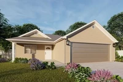 3-Bed Foot House Plan with Home Office and 1552 Square Feet of Living Space