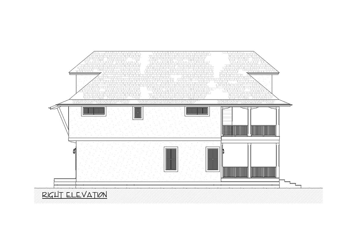Plan 970124VC: 7 Bed 3-Story Coastal Vacation House Plan with Elevator and Rear Stacked Porches - Image #6 - Beach, Coastal, Coastal Contemporary, Southern