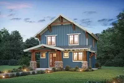 2-Story Craftsman Cottage with Under 1,600 Square Feet