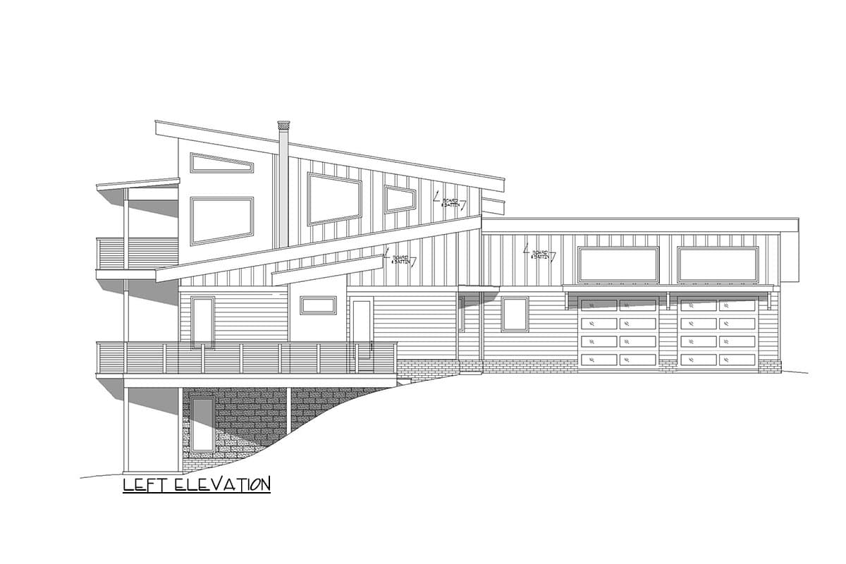 Plan 680130VR: 3 Bed Mid Century Modern Lake House Plan Under 2700 Square Feet with Lower Level Expansion - Image #5 - Contemporary, Mid Century Modern, Mountain