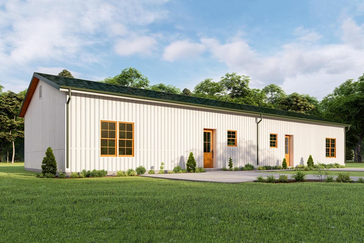 Plan 777062MTL: One Story Metal Duplex House Plan with 1008 Square Foot 2 Bedroom Units - Image #4 - Mountain, Ranch, Traditional