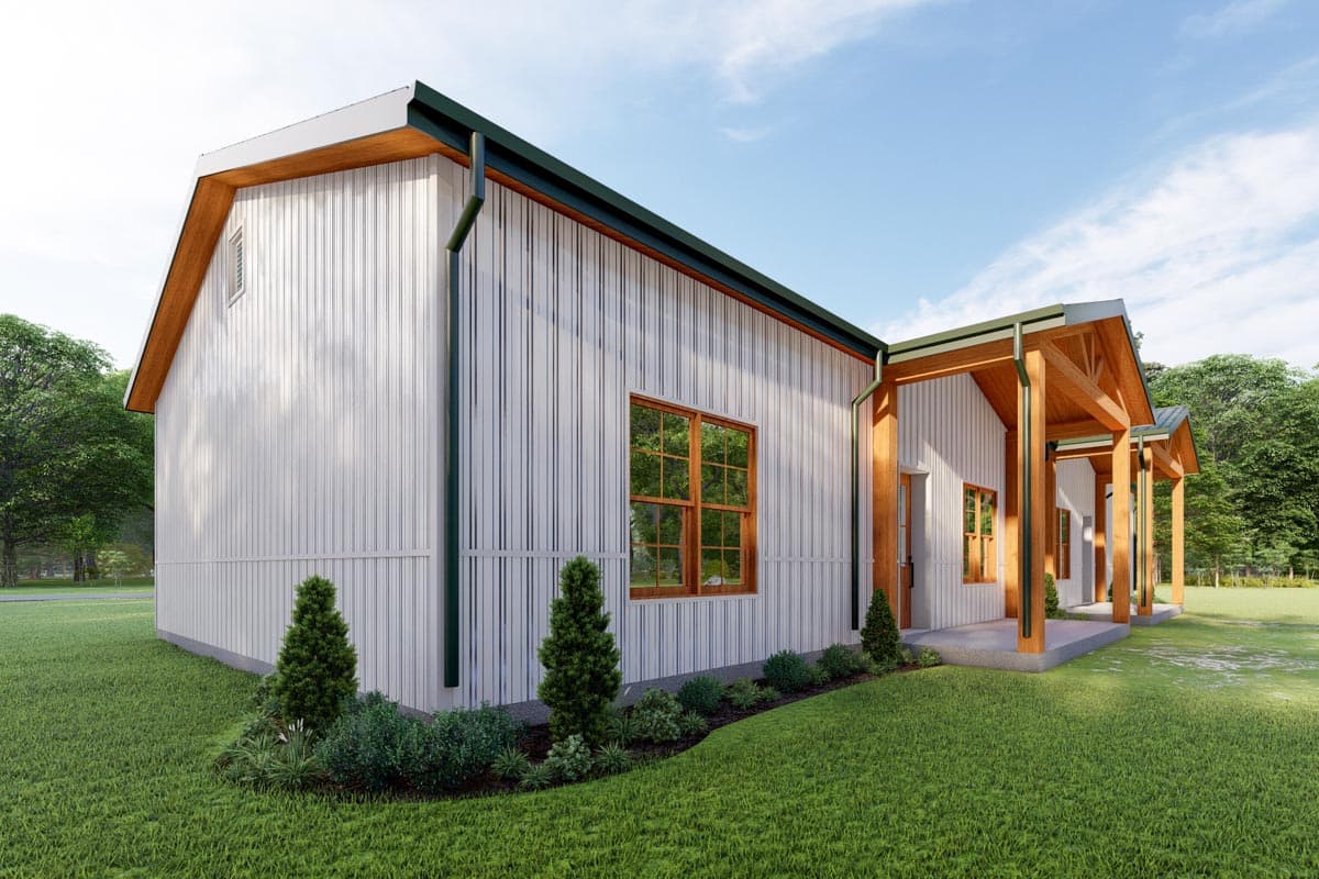 Plan 777062MTL: One Story Metal Duplex House Plan with 1008 Square Foot 2 Bedroom Units - Image #8 - Mountain, Ranch, Traditional