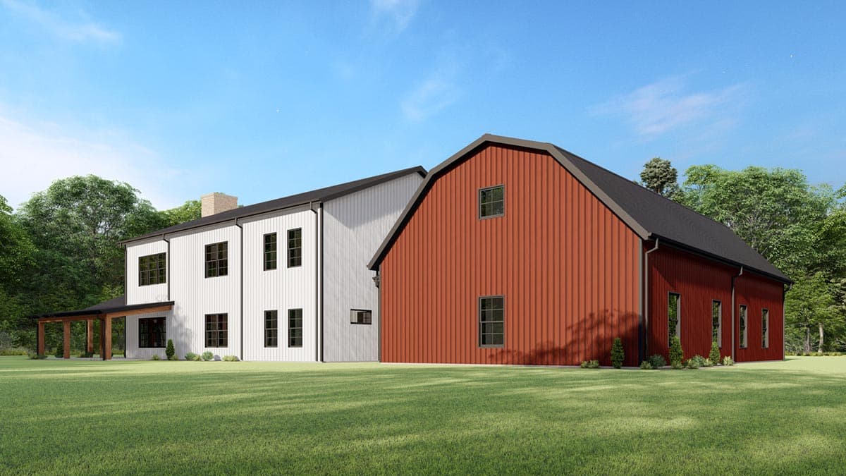 Plan 777063MTL: Over 3,000 Square Foot Barndominium with Wraparound Porch - Image #5 - Barndominium, Country, Farmhouse, Modern Farmhouse, Mountain, New American, Rustic