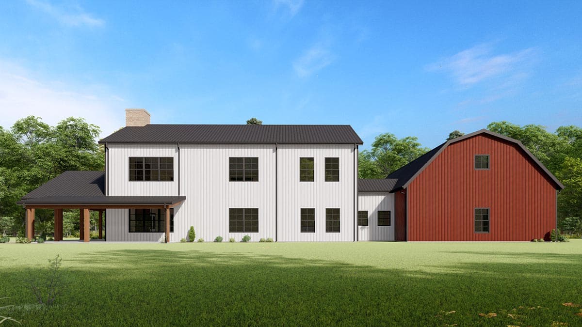 Plan 777063MTL: Over 3,000 Square Foot Barndominium with Wraparound Porch - Image #6 - Barndominium, Country, Farmhouse, Modern Farmhouse, Mountain, New American, Rustic