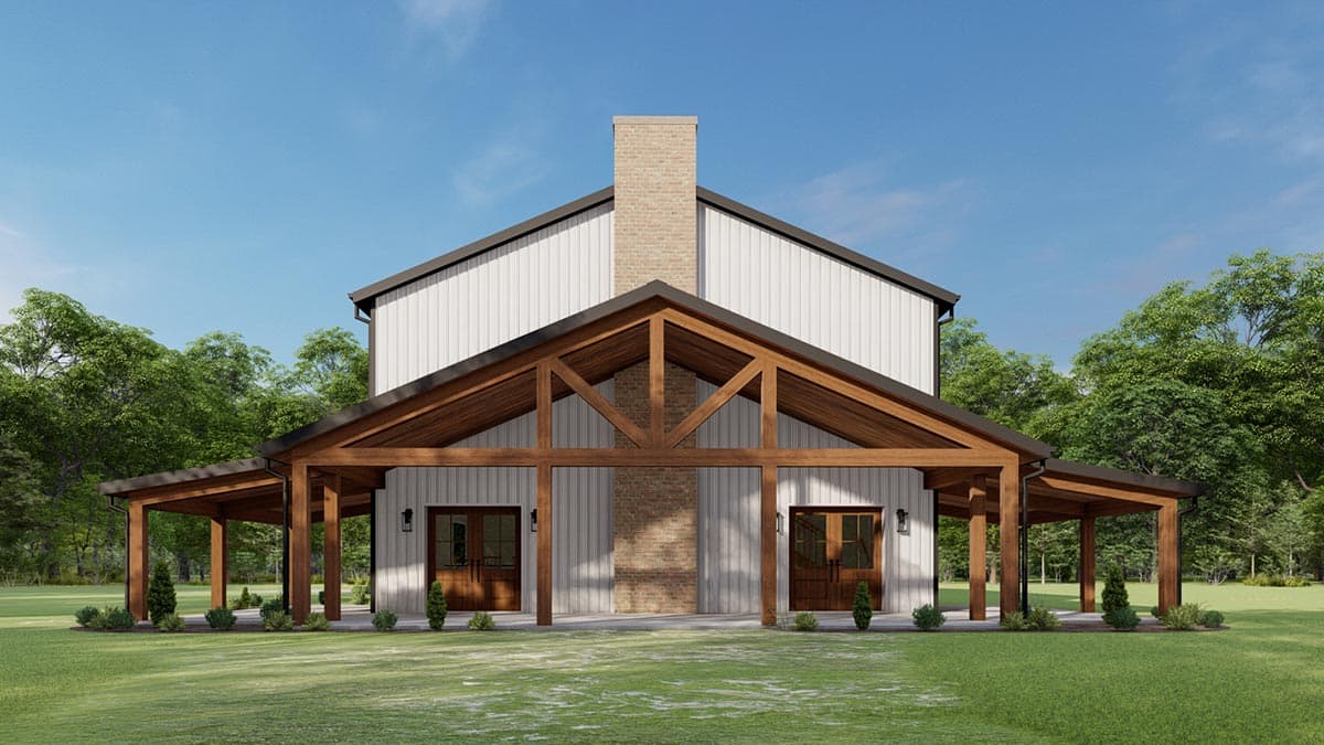 Plan 777063MTL: Over 3,000 Square Foot Barndominium with Wraparound Porch - Image #9 - Barndominium, Country, Farmhouse, Modern Farmhouse, Mountain, New American, Rustic