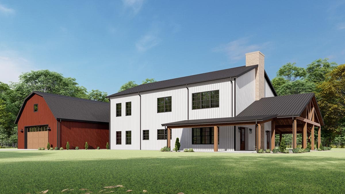 Plan 777063MTL: Over 3,000 Square Foot Barndominium with Wraparound Porch - Image #11 - Barndominium, Country, Farmhouse, Modern Farmhouse, Mountain, New American, Rustic